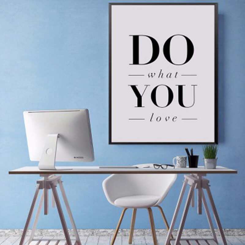 

1pc Slogan Wall Painting Without Frame, Black and white
