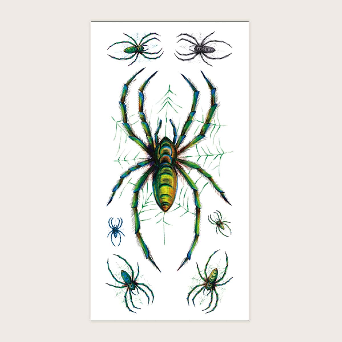 

1pc Halloween Spider Pattern Tattoo Sticker, Multicolor