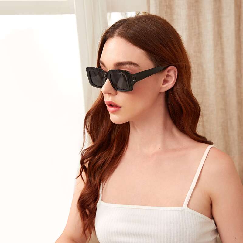 

Square Frame Sunglasses, Black
