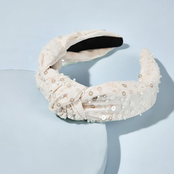 

Sequin Hair Hoop, Beige