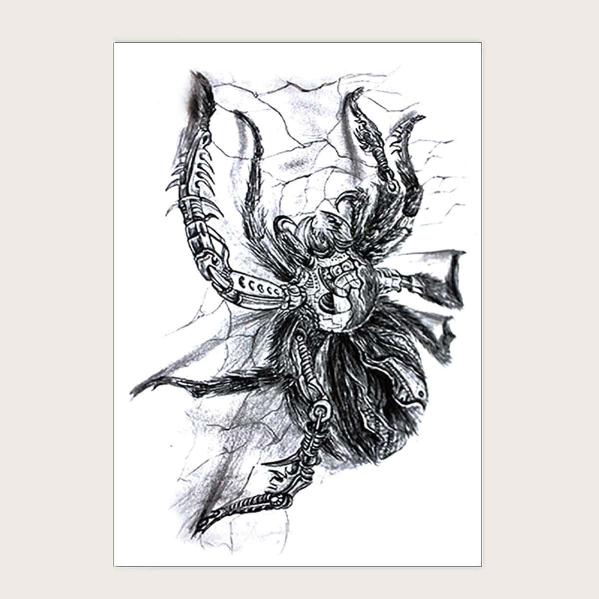 

1pc Halloween Spider Pattern Tattoo Sticker, Black