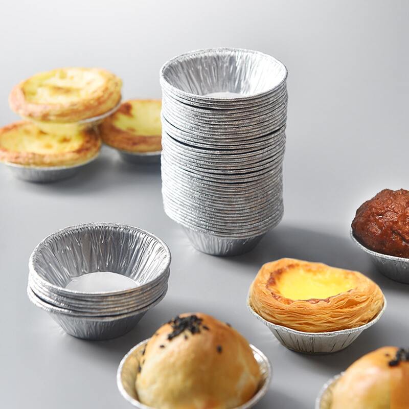 

250pcs Disposable Egg Tart Mould, Silver
