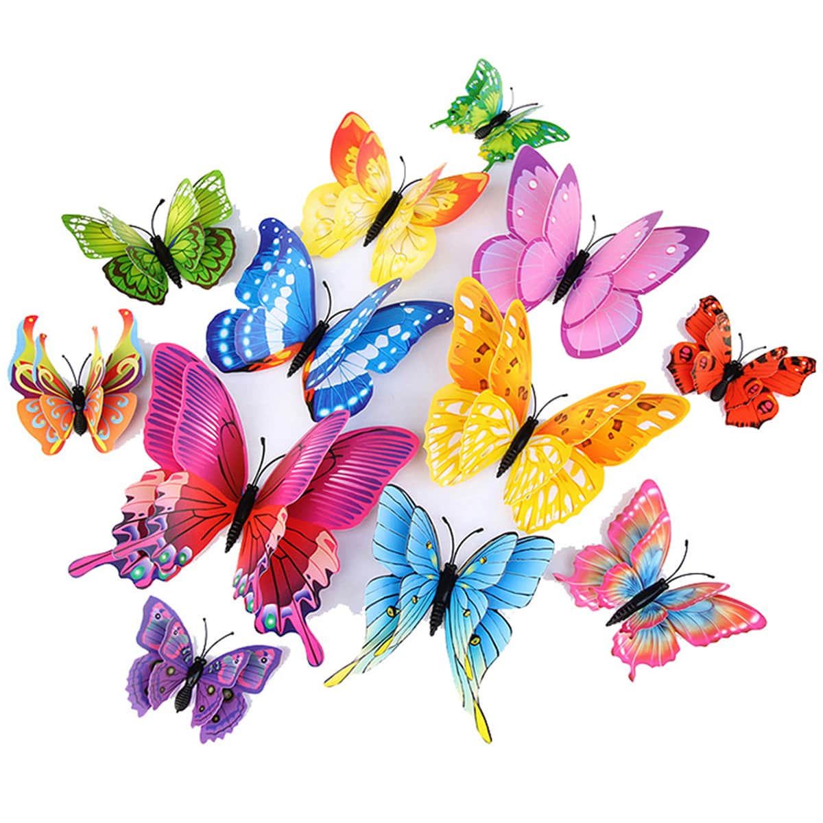 

12pcs 3D Butterfly Wall Sticker, Multicolor