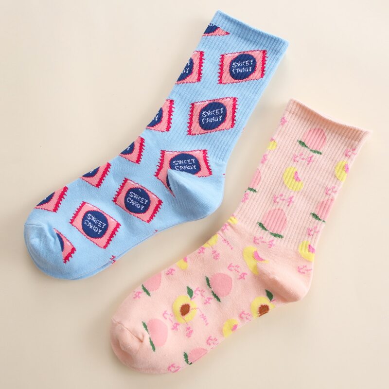 

2pairs Fruit Pattern Socks, Multicolor