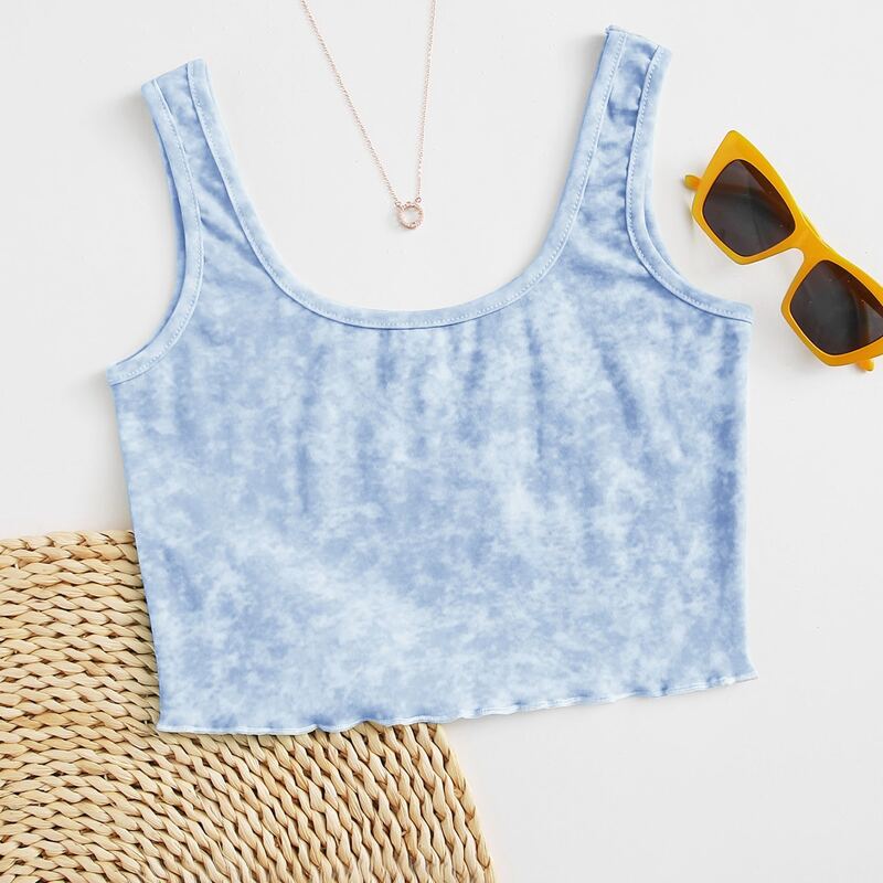 

Tie Dye Crop Tank, Baby blue