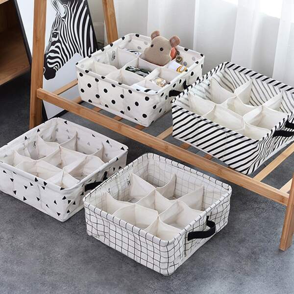 

1pc Desktop Multi-grid Random Storage Basket, Multicolor
