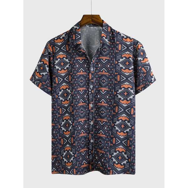 

Men Allover Geo Print Shirt, Multicolor