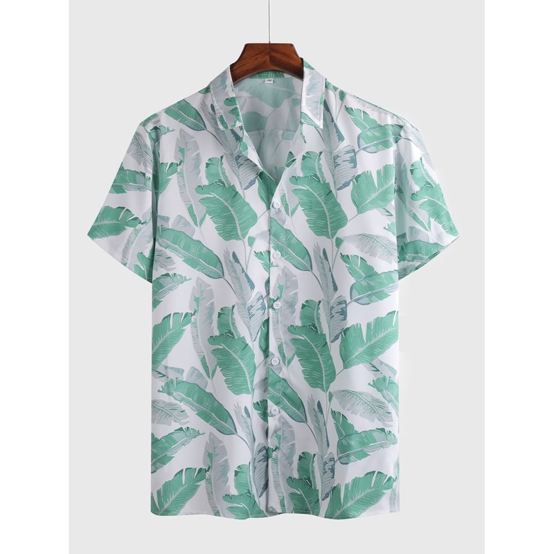 

Guys Tropical Print Button Up Shirt, Multicolor