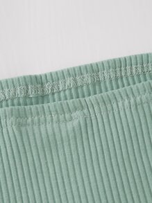 Solid Ribbed Crop Tube Top