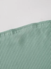 Solid Ribbed Crop Tube Top