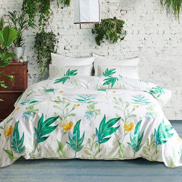 

Plant Print Bedding Set Without Filler, Multicolor
