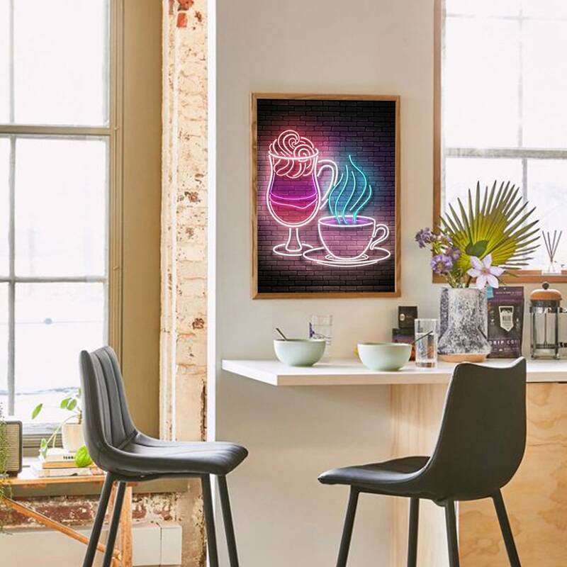 

Cup Print Wall Painting Without Frame, Multicolor
