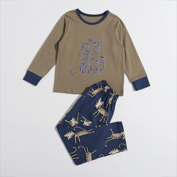 

Toddler Boys Tiger Print PJ Set, Multicolor