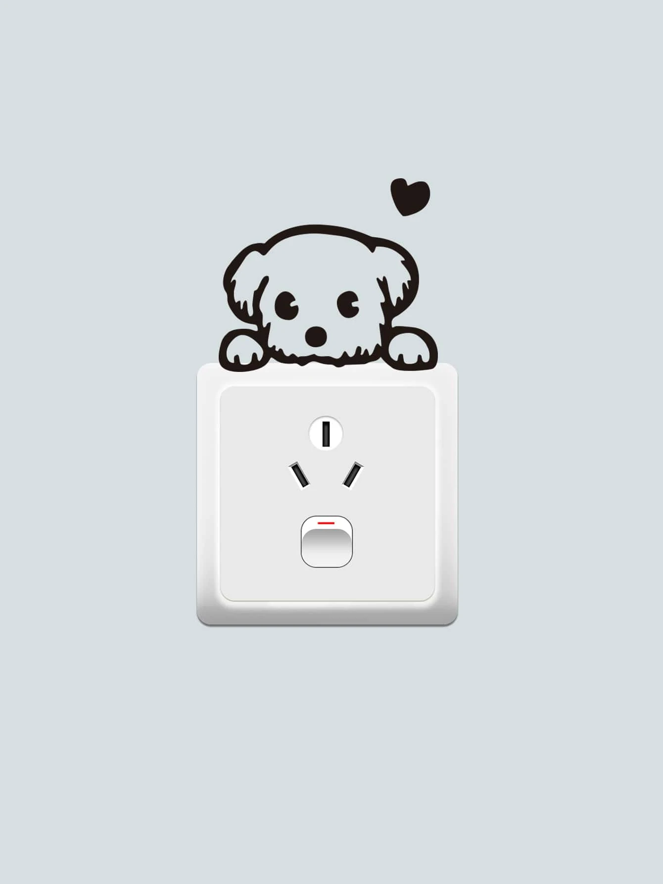 Dog Print Light Switch Sticker, Black Cartoon Removable Self Adhesive Switch Wall Decal For Home Decor,Stickers,Wall Decal, Vinyl Decal For Home Decorations,Spring Decoration Items Refresh Your Home,Rama Decoration Stickers Gifts Birthday Graduation