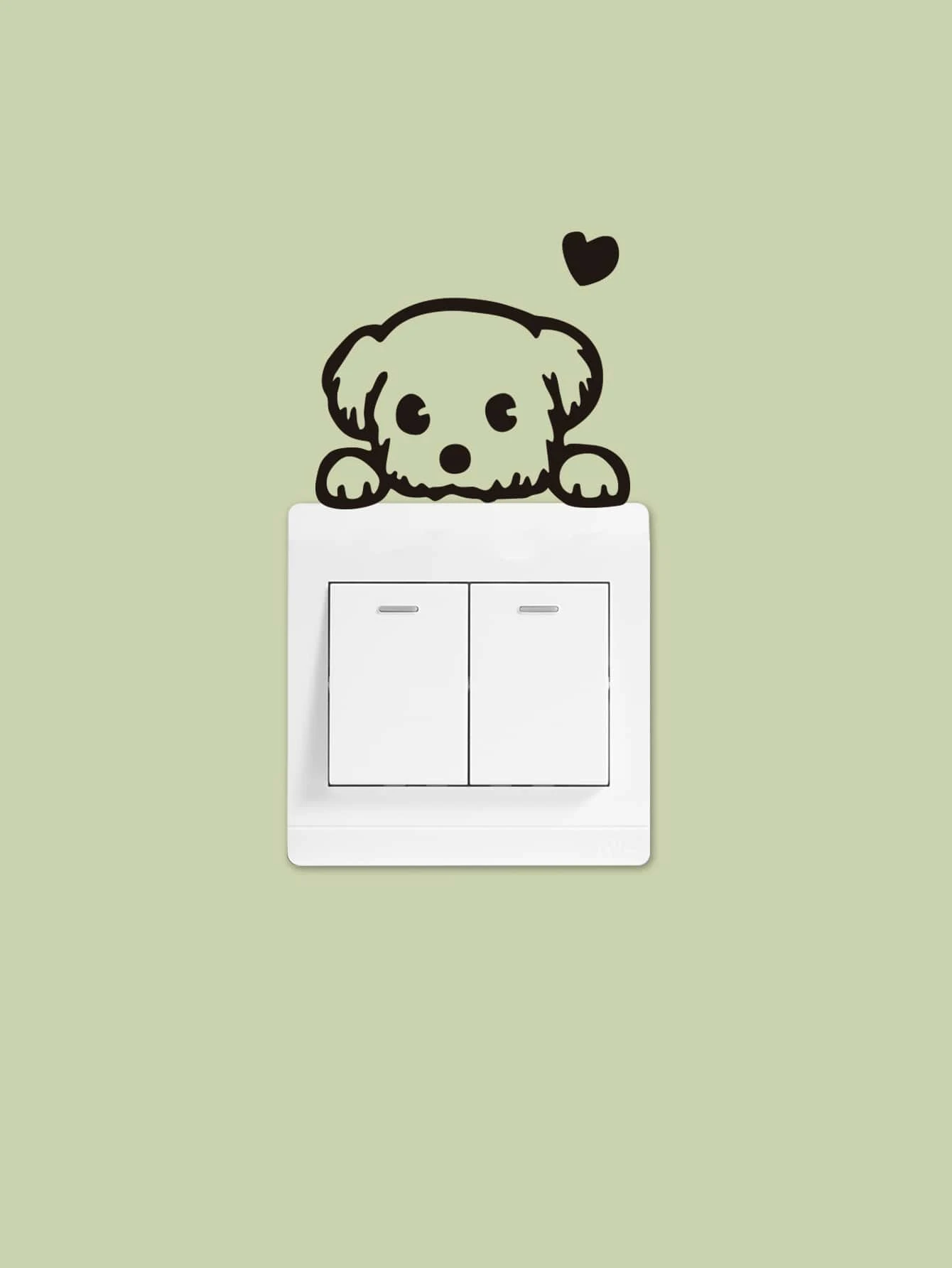 Dog Print Light Switch Sticker, Black Cartoon Removable Self Adhesive Switch Wall Decal For Home Decor,Stickers,Wall Decal, Vinyl Decal For Home Decorations,Spring Decoration Items Refresh Your Home,Rama Decoration Stickers Gifts Birthday Graduation
