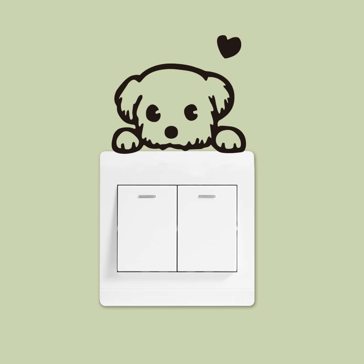 

Dog Print Light Switch Sticker, Black
