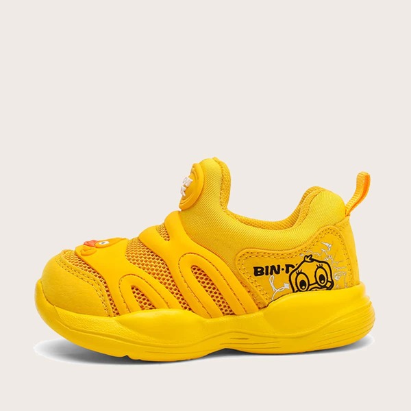 

Toddler Girls Cartoon Graphic Slip On Sneakers, Yellow