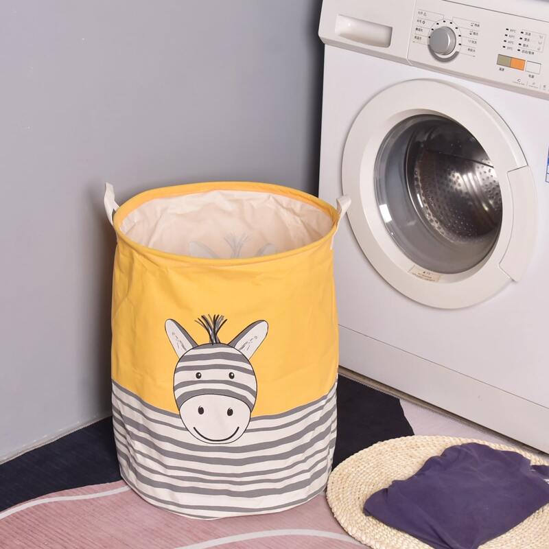 

1pc Cartoon Graphic Foldable Laundry Storage Basket, Yellow