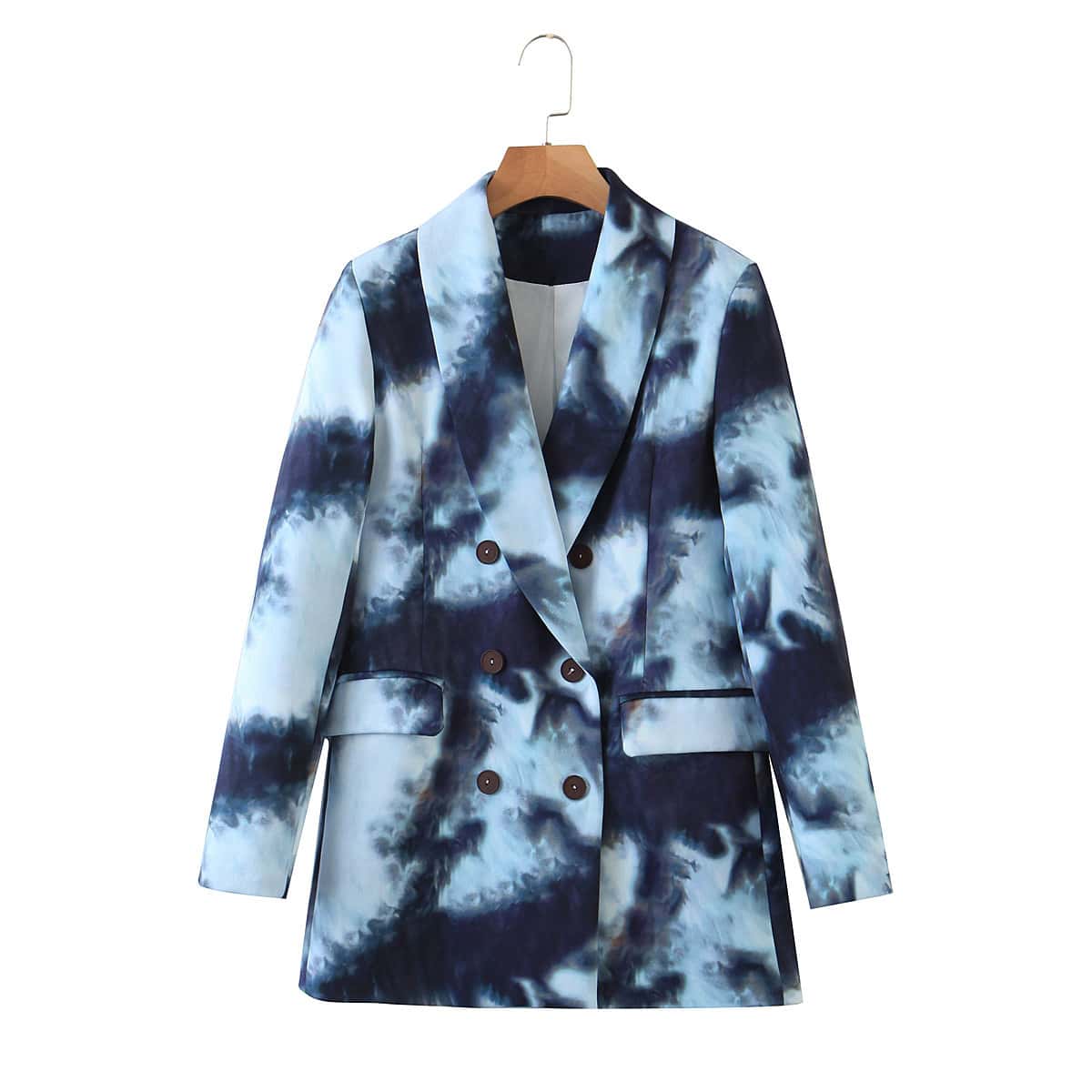 

Tie Dye Print Double Breasted Blazer, Multicolor