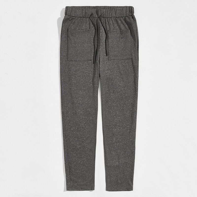 

Men Drawstring Waist Pocket Front Sweatpants, Dark grey