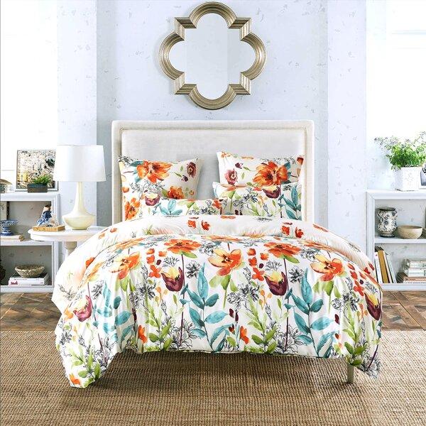 

Floral Pattern Bedding Set Without Filler, Multicolor