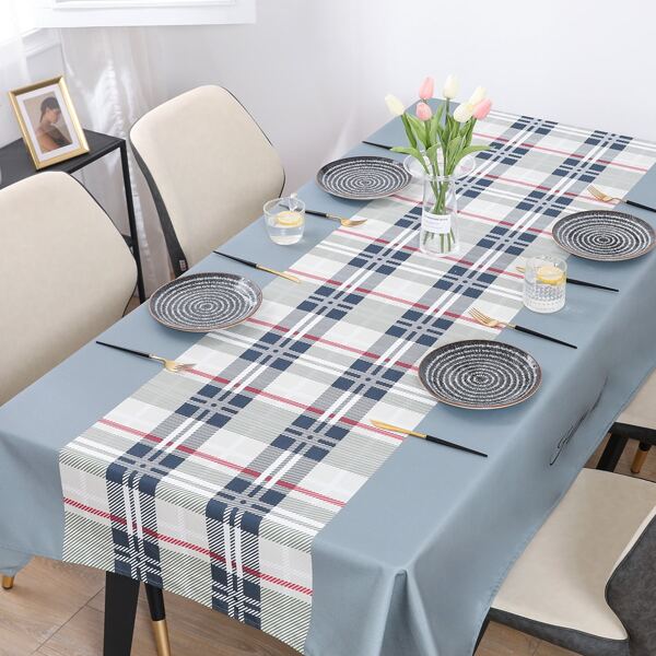 

1pc Plaid Pattern Tablecloth, Multicolor