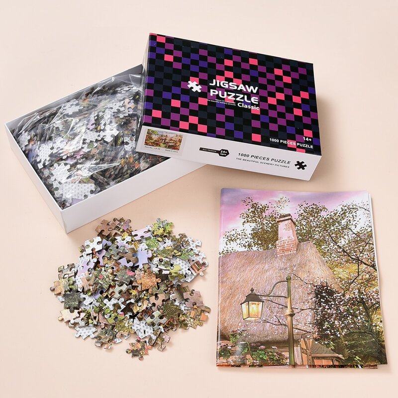 

1pc House Pattern Jigsaw Puzzle, Multicolor