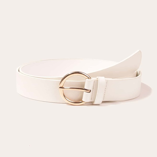 

Metal Buckle Belt, White