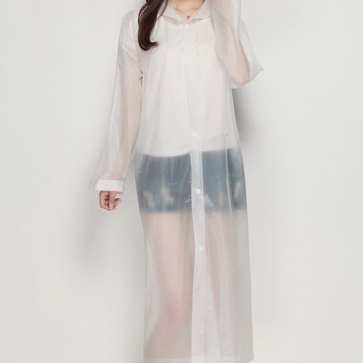 

Clear Hooded Raincoat