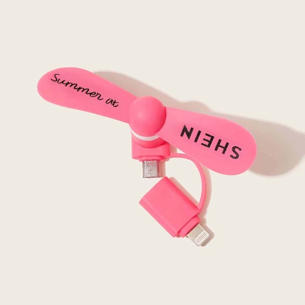 

SHEIN Портативный USB-вентилятор с текстовым принтом, Ярко-розовый