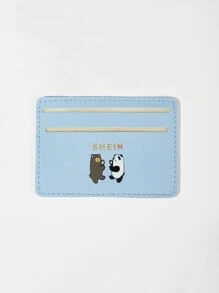 SHEIN Panda Print Card Case - Baby Blue - View 2
