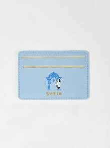 Hộp đựng thẻ in hình gấu trúc SHEIN - Màu xanh nhạt - Xem 2