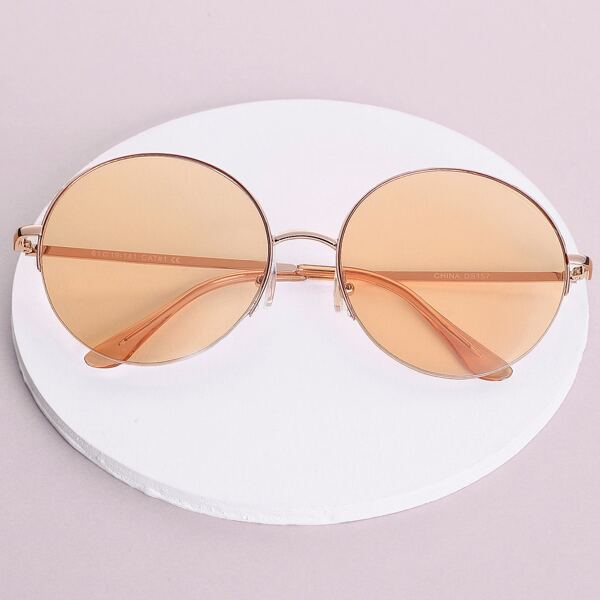 

Thin Metal Frame Large Round Sunglasses, Orange
