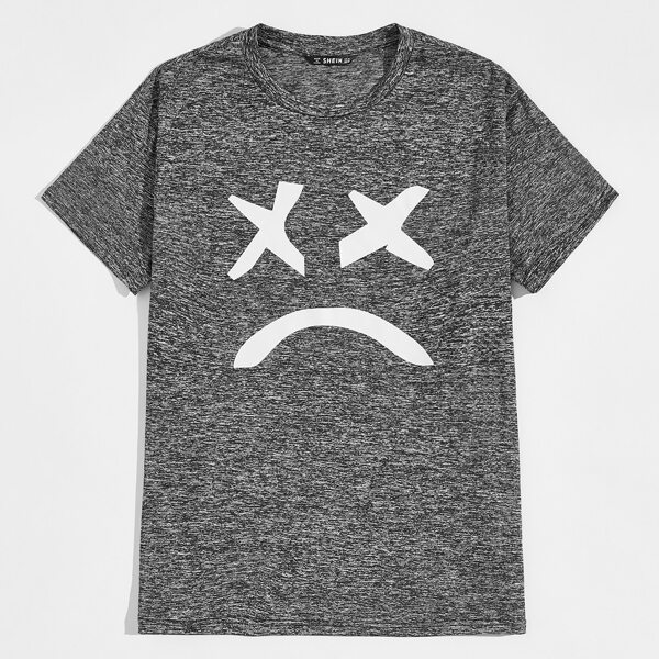 

Men Cartoon Graphic Top, Dark grey
