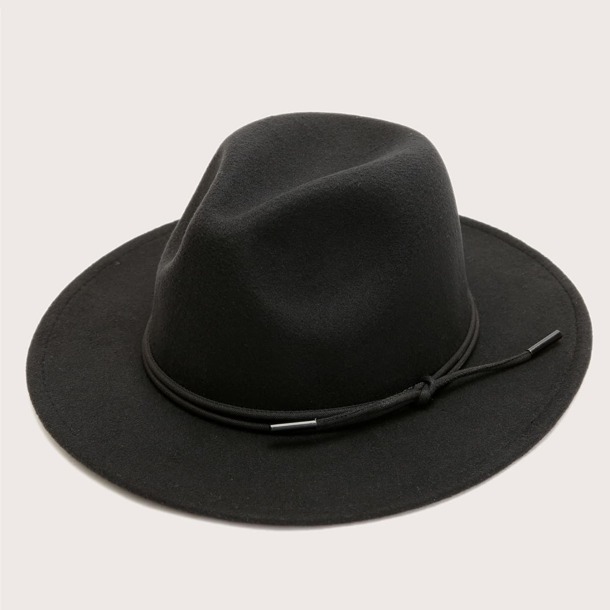 

Solid Knot Decor Fedora Hat, Black
