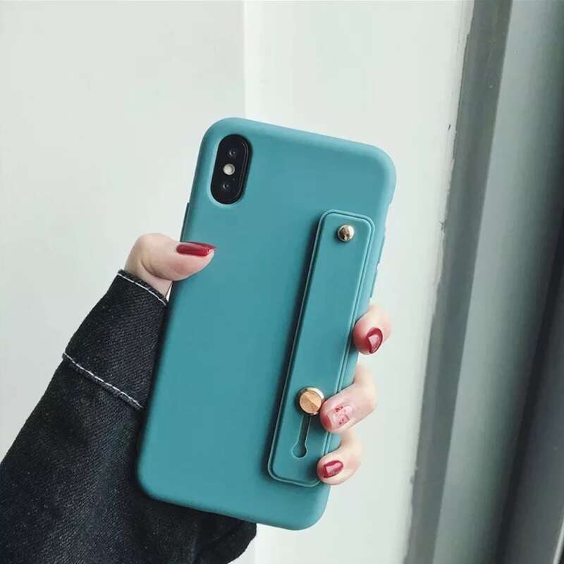 

Solid Hand Strap iPhone Case, Cadet blue