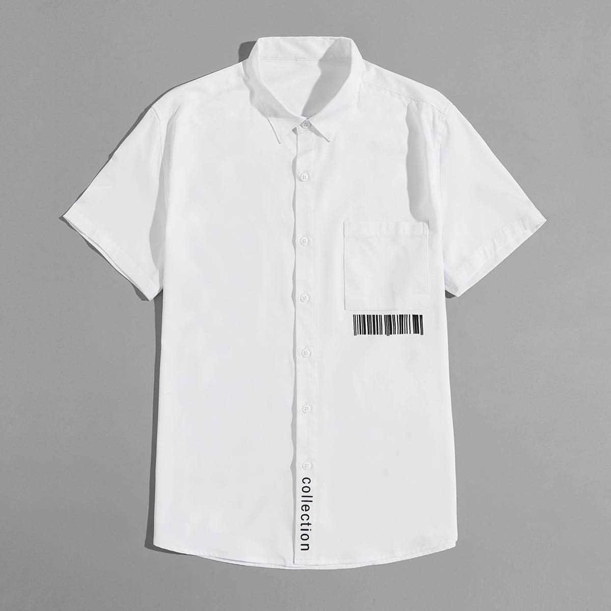 

Guys Striped Letter Graphic Shirt, White