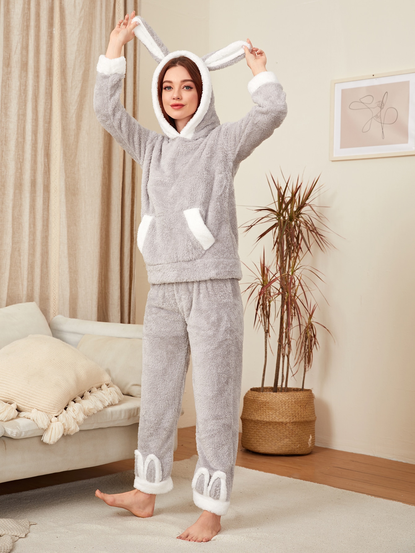 Kangaroo Pocket Flannel Pajama Set thumbnail