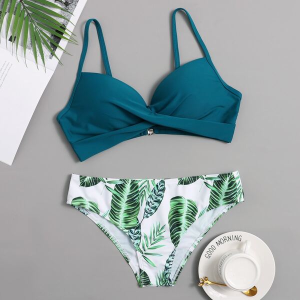 

Tropical Twist Push Up Bikini Swimsuit, Multicolor