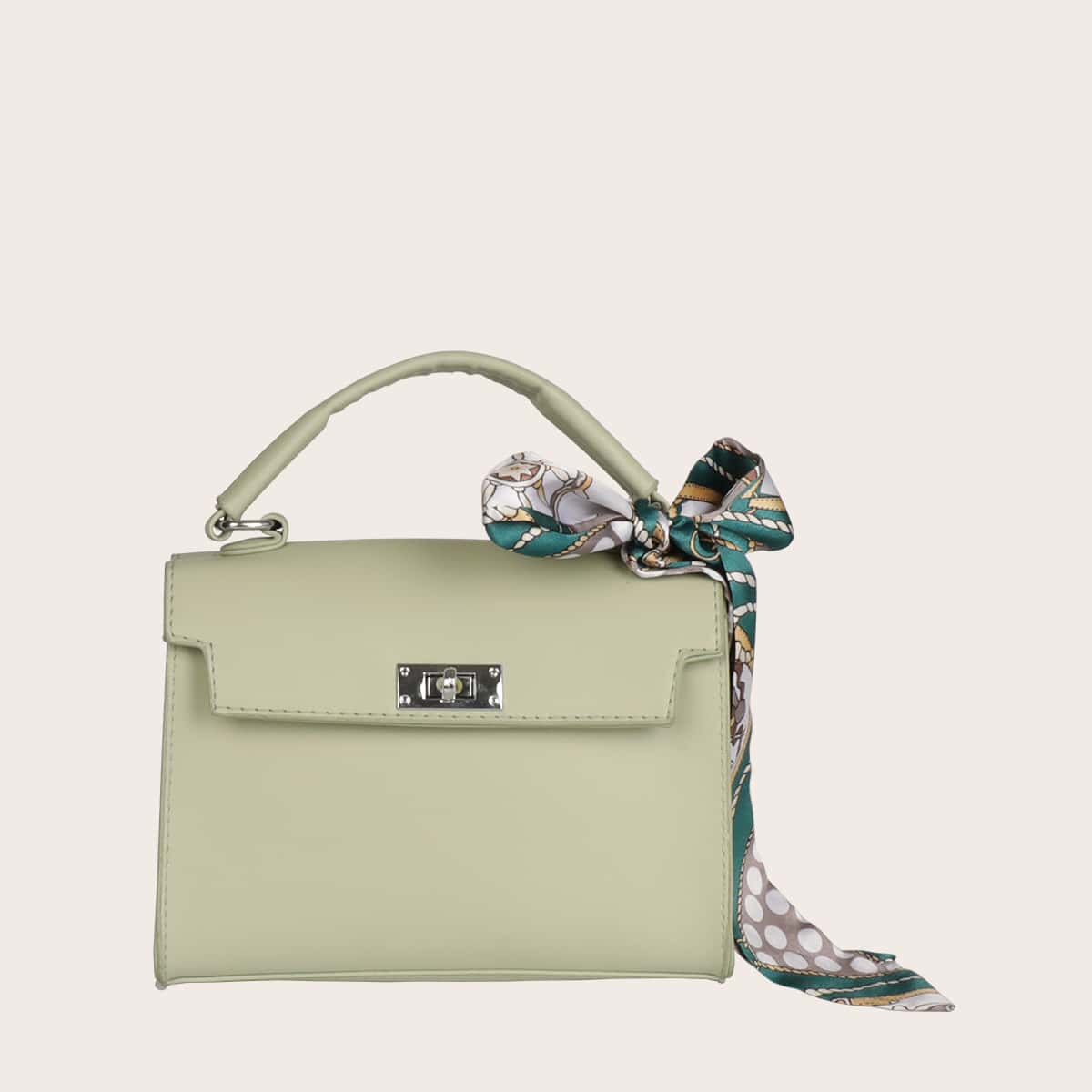 

Twilly Scarf Satchel Bag, Pastel mint green