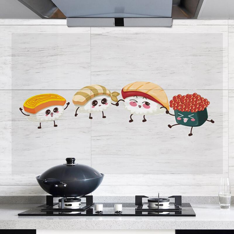 

Cartoon Graphic Anti-oil Stain Wall Sticker, Multicolor