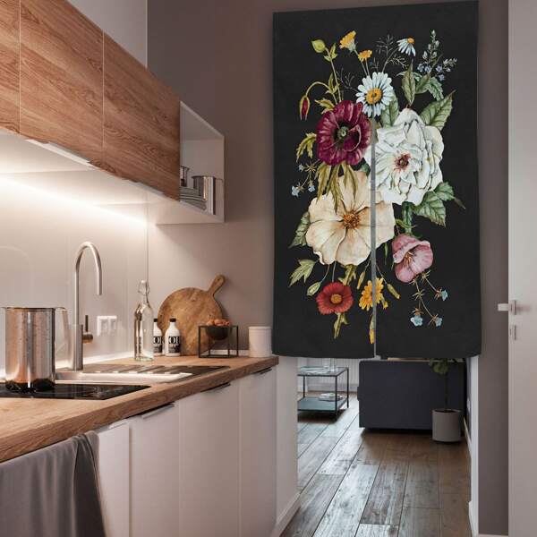 

Floral Pattern Door Curtain, Multicolor