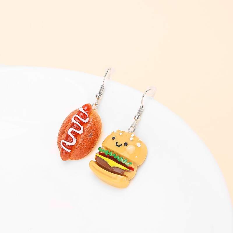 

Hamburger Shaped Drop Earrings, Multicolor