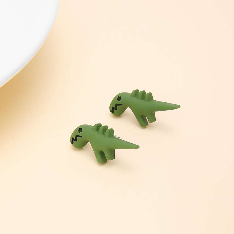

Cartoon Dinosaur Stud Earrings, Green