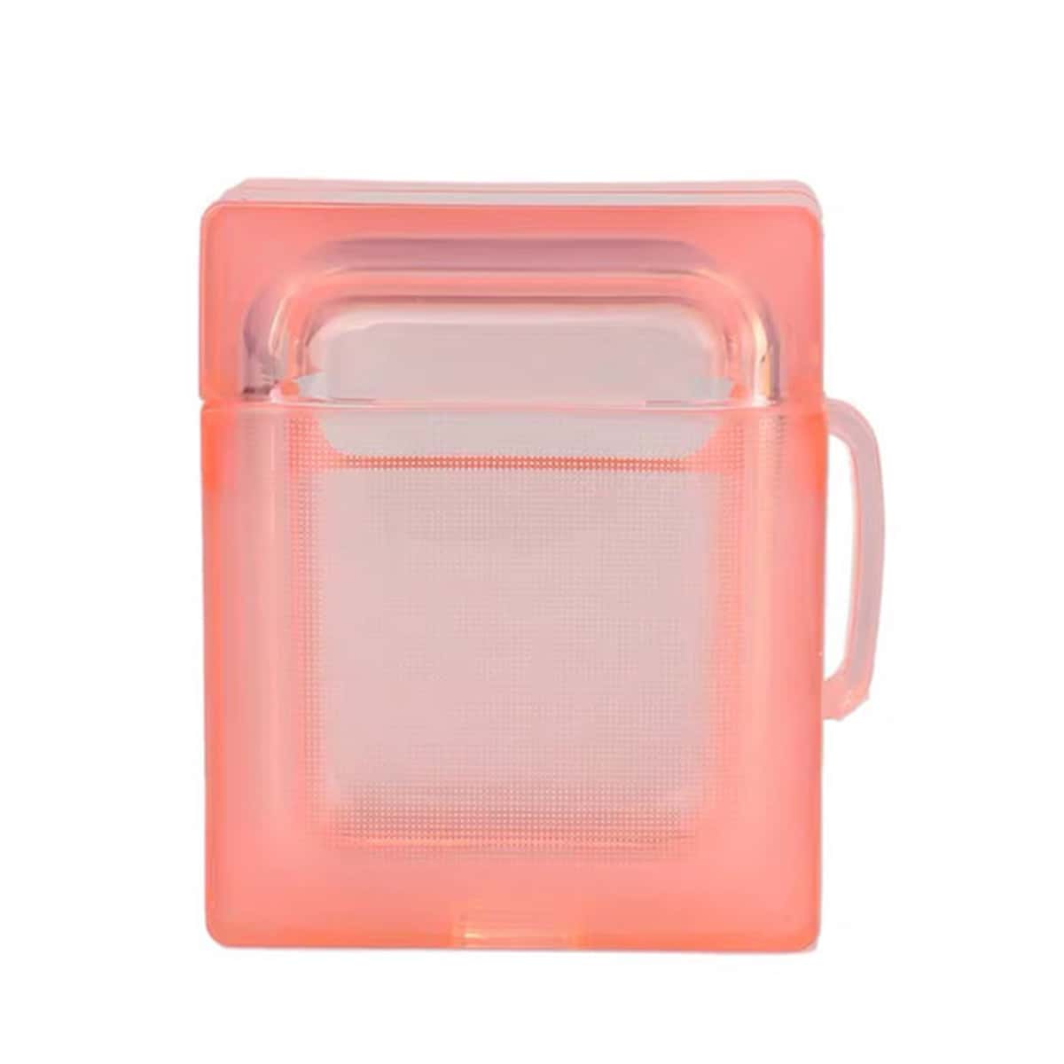 

Clear Square AirPods Case, Coral pink clear