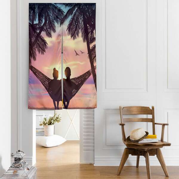 

Couple Print Door Curtain, Multicolor