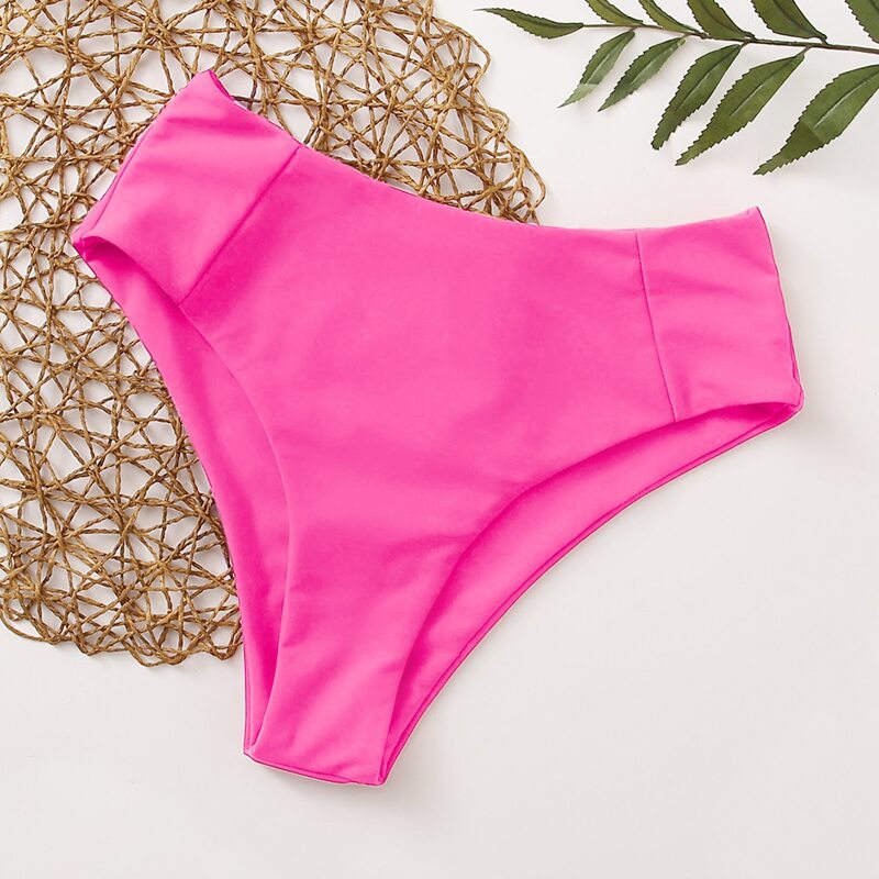 

High Waisted Bikini Panty, Hot pink bright