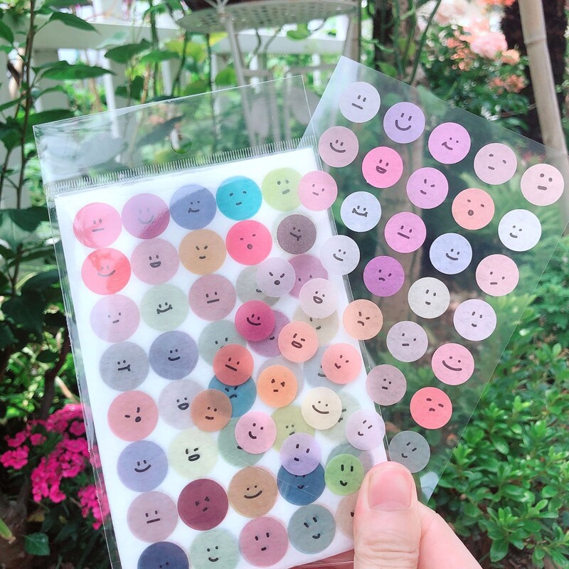 

2packs Random Emoji Pattern Sticker, Multicolor