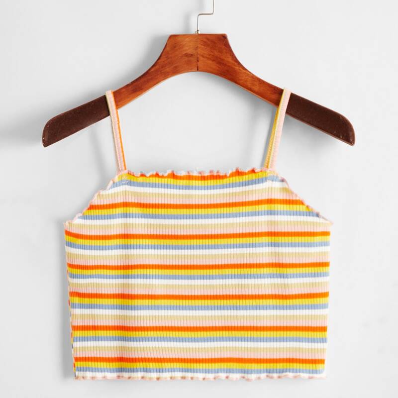 

Colorful Striped Crop Cami, Multicolor