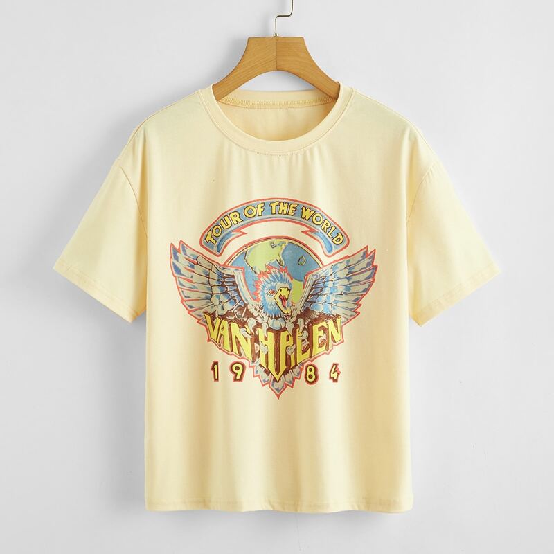 

Eagle Graphic Tee, Yellow pastel